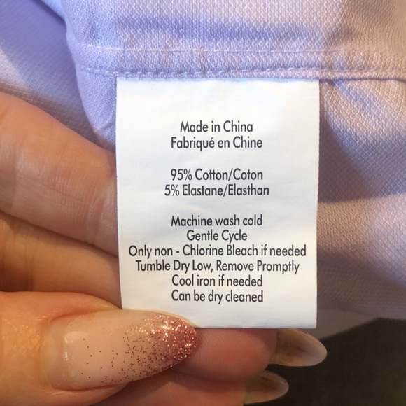 Like New John Varvatos regular fit cotton stretch lilac spread collar 15.5 32/33 - Picture 8 of 8